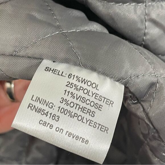 Calvin Klein Men’s Double Breasted Wool Peacoat Size LARGE Charcoal Grey - Picture 11 of 12